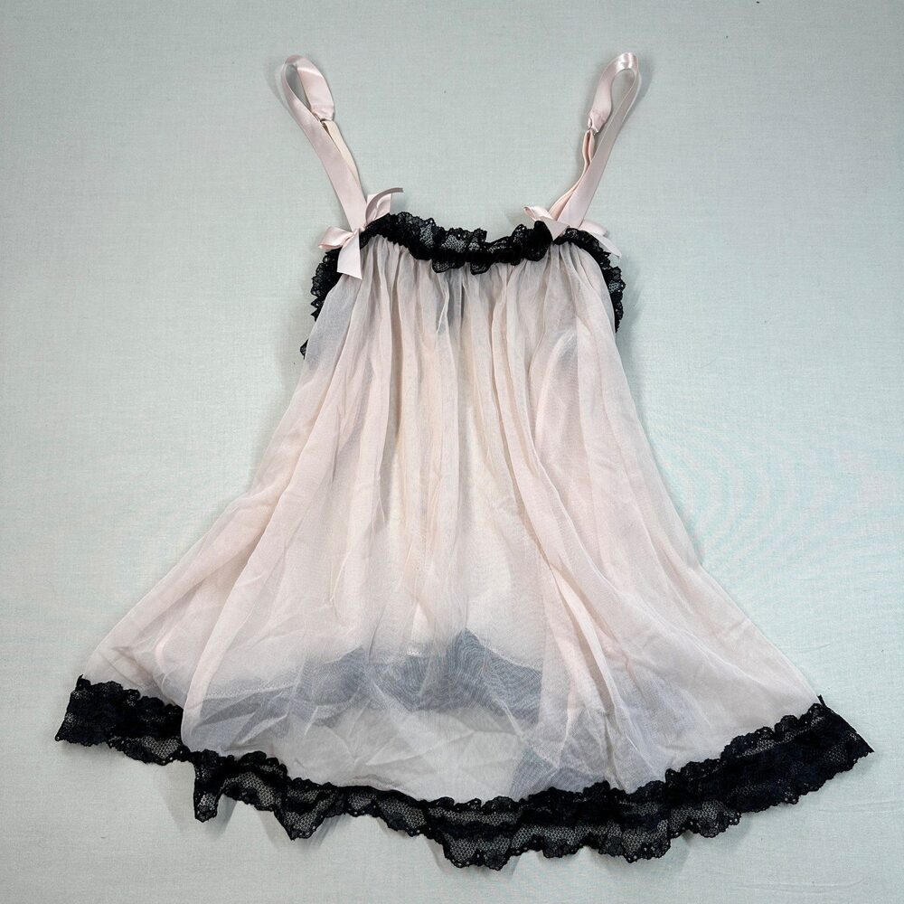 Coquette Victoria's Secret Blush Lace Trim Babydoll Lingerie M